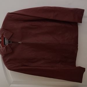 Red leather jacket, fully lined